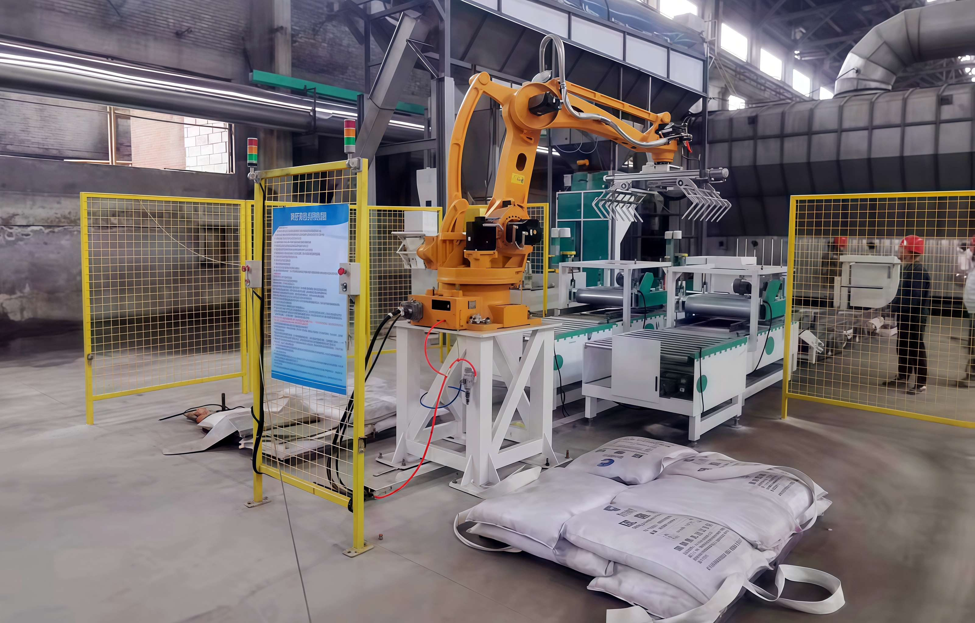 Robô industrial para paletização automática de produtos